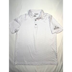 Summit Aerospace Mens Large White Cactus Print Golf Polo Shirt
